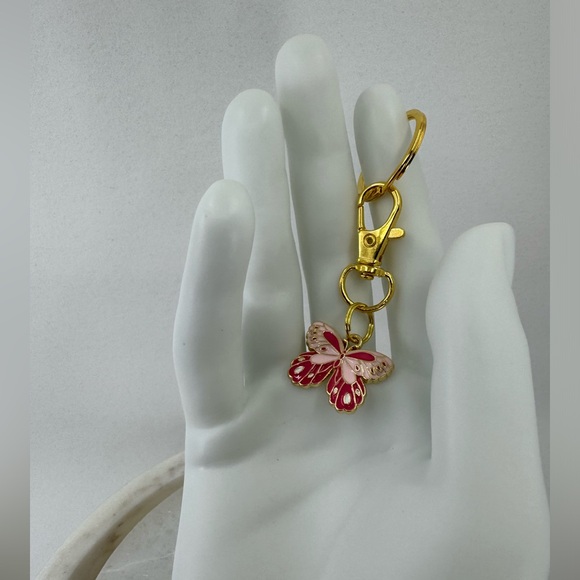 3/$15 Cute Enamel Butterfly Keychain / Purse Charm - Picture 4 of 7